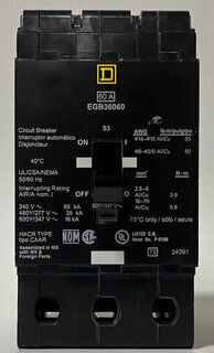 SQD - EGB36060 - 60A 3P 600V Breaker Product Image